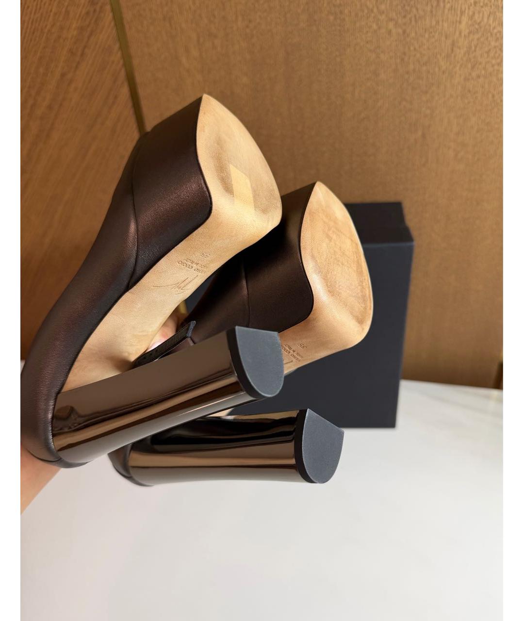 GIUSEPPE ZANOTTI DESIGN Антрацитовые босоножки, фото 5