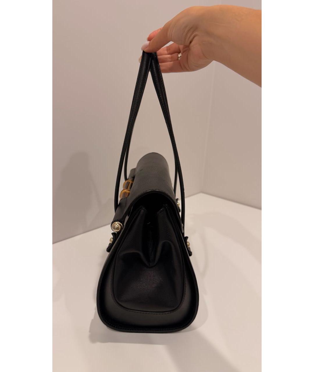 GUCCI Черная кожаная сумка с короткими ручками, фото 2