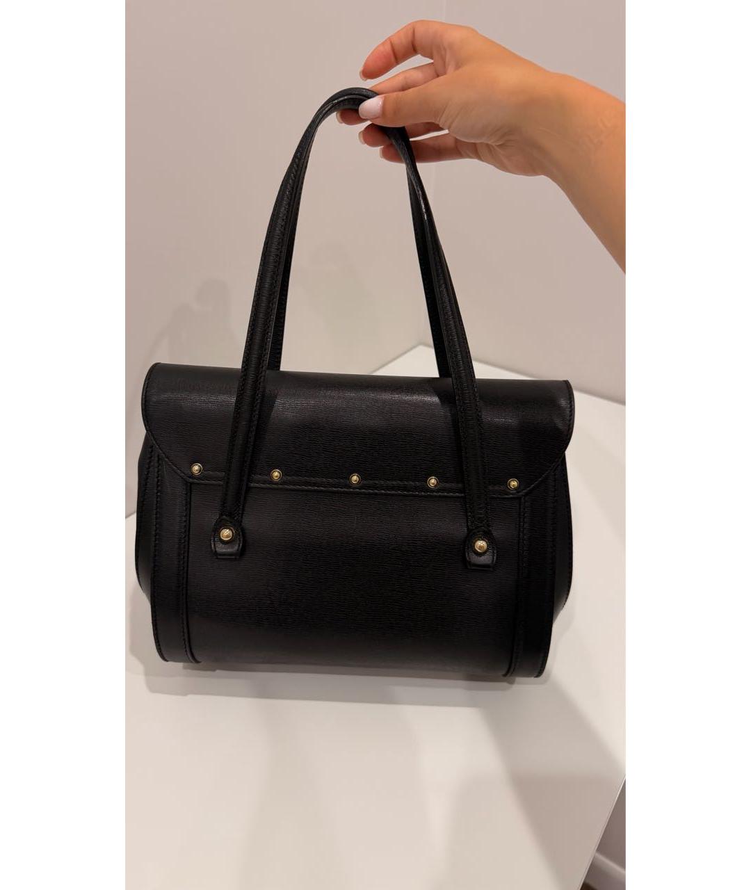 GUCCI Черная кожаная сумка с короткими ручками, фото 3
