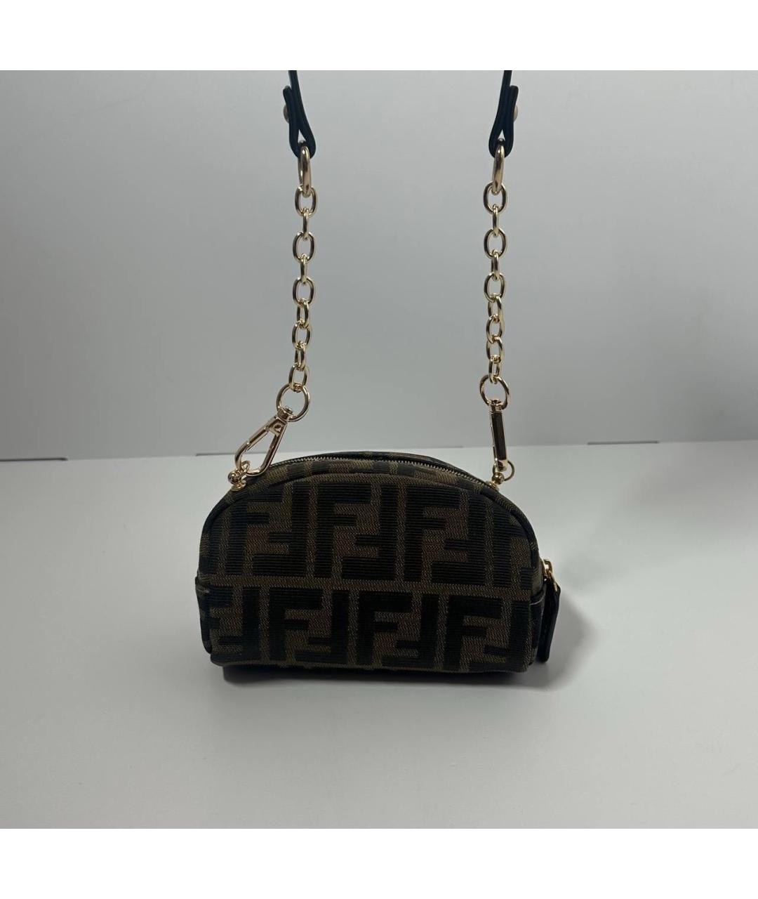 FENDI Коричневая тканевая сумка через плечо, фото 2