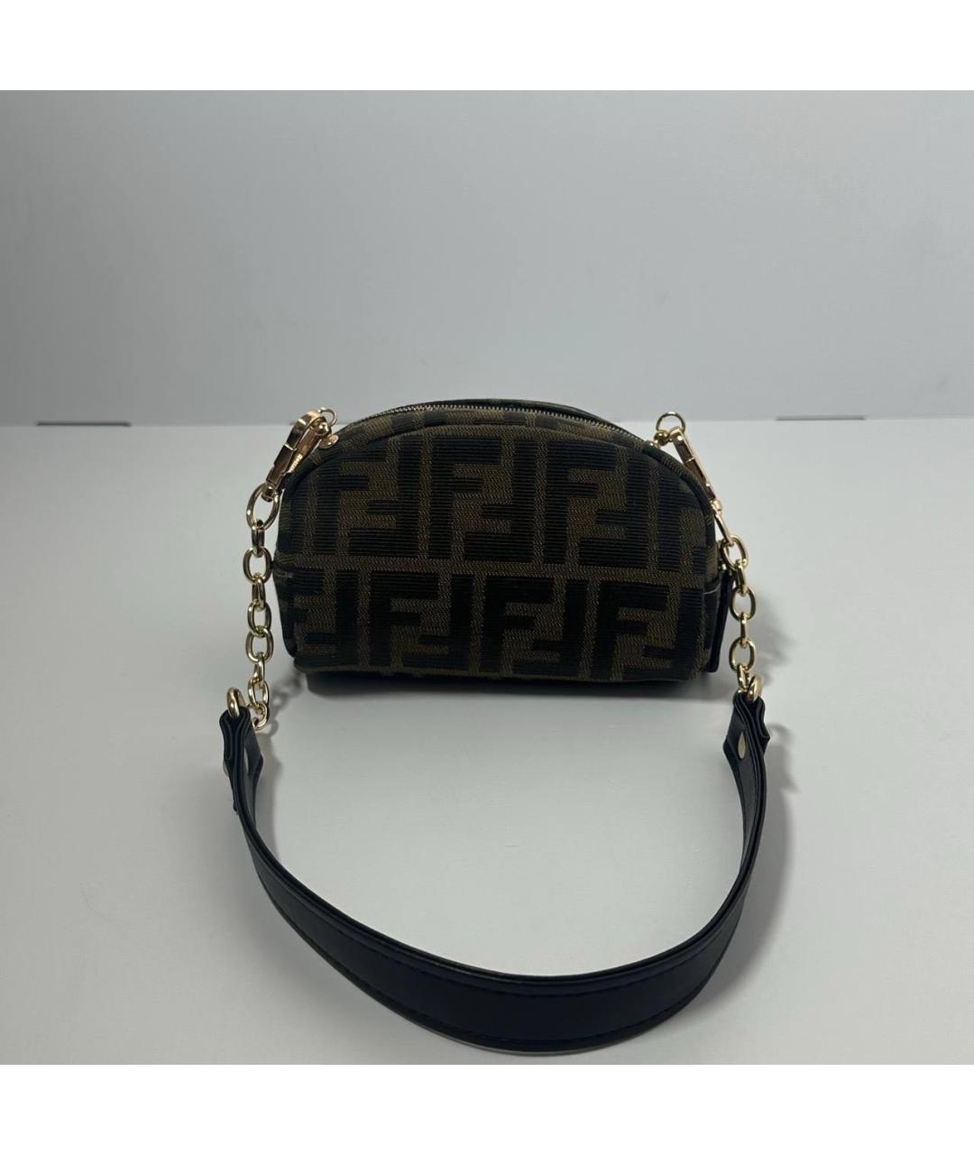 FENDI Коричневая тканевая сумка через плечо, фото 7