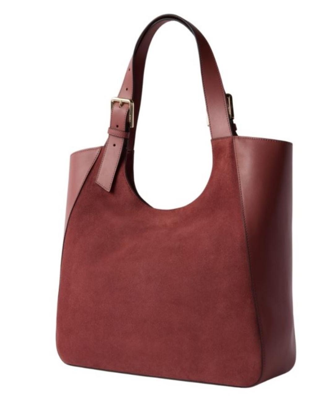 FURLA Бордовая кожаная сумка тоут, фото 2
