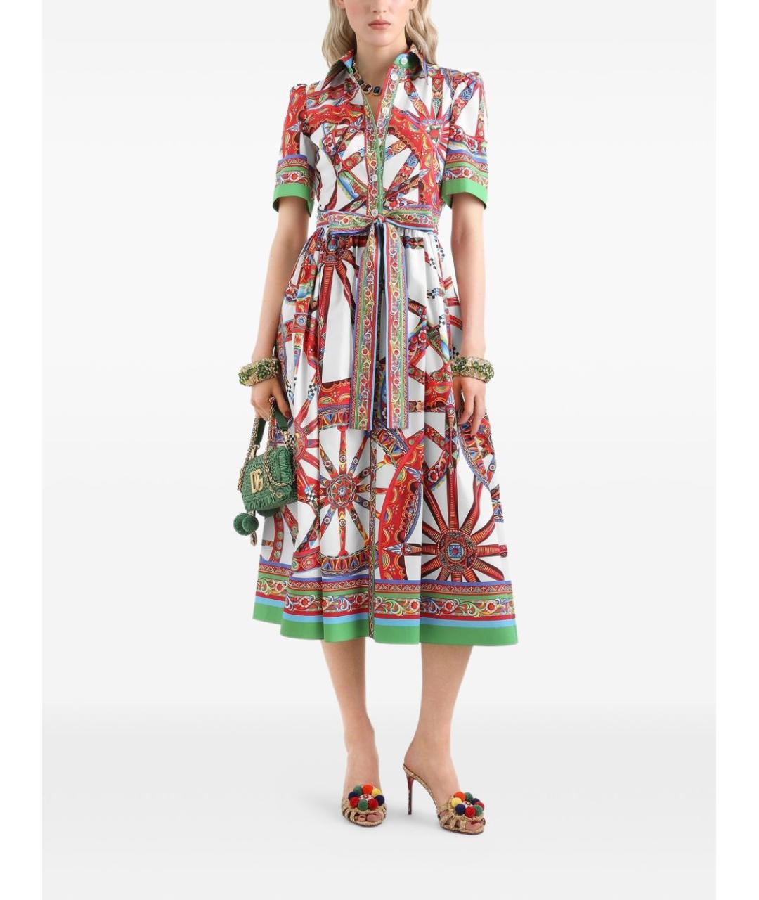 DOLCE&GABBANA Мульти хлопковое платье, фото 2