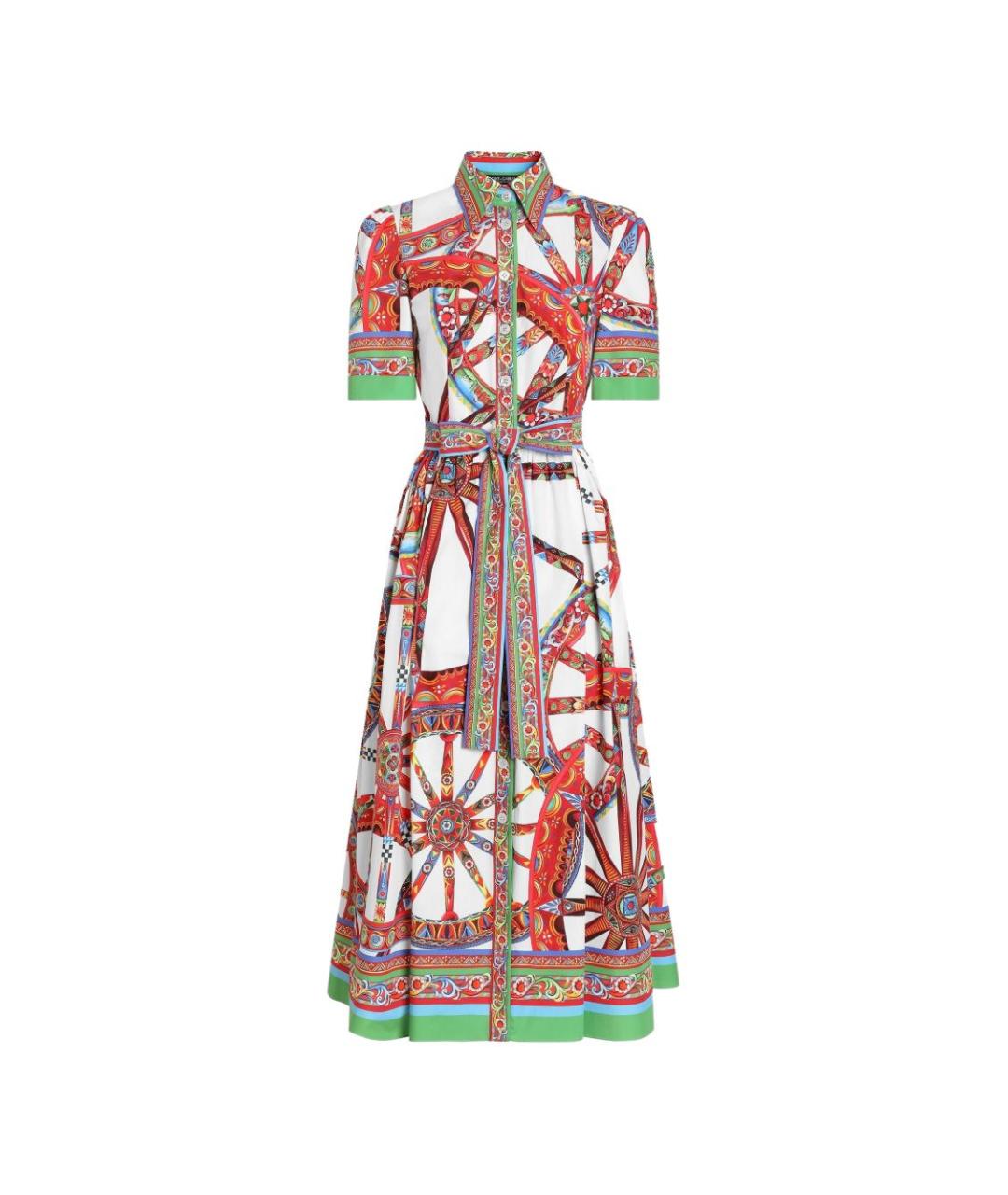 DOLCE&GABBANA Мульти хлопковое платье, фото 1