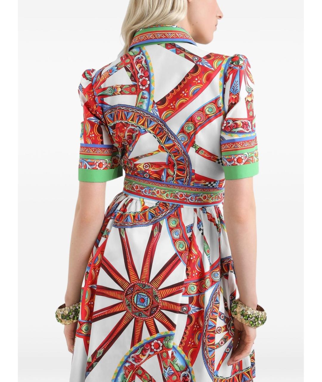 DOLCE&GABBANA Мульти хлопковое платье, фото 4