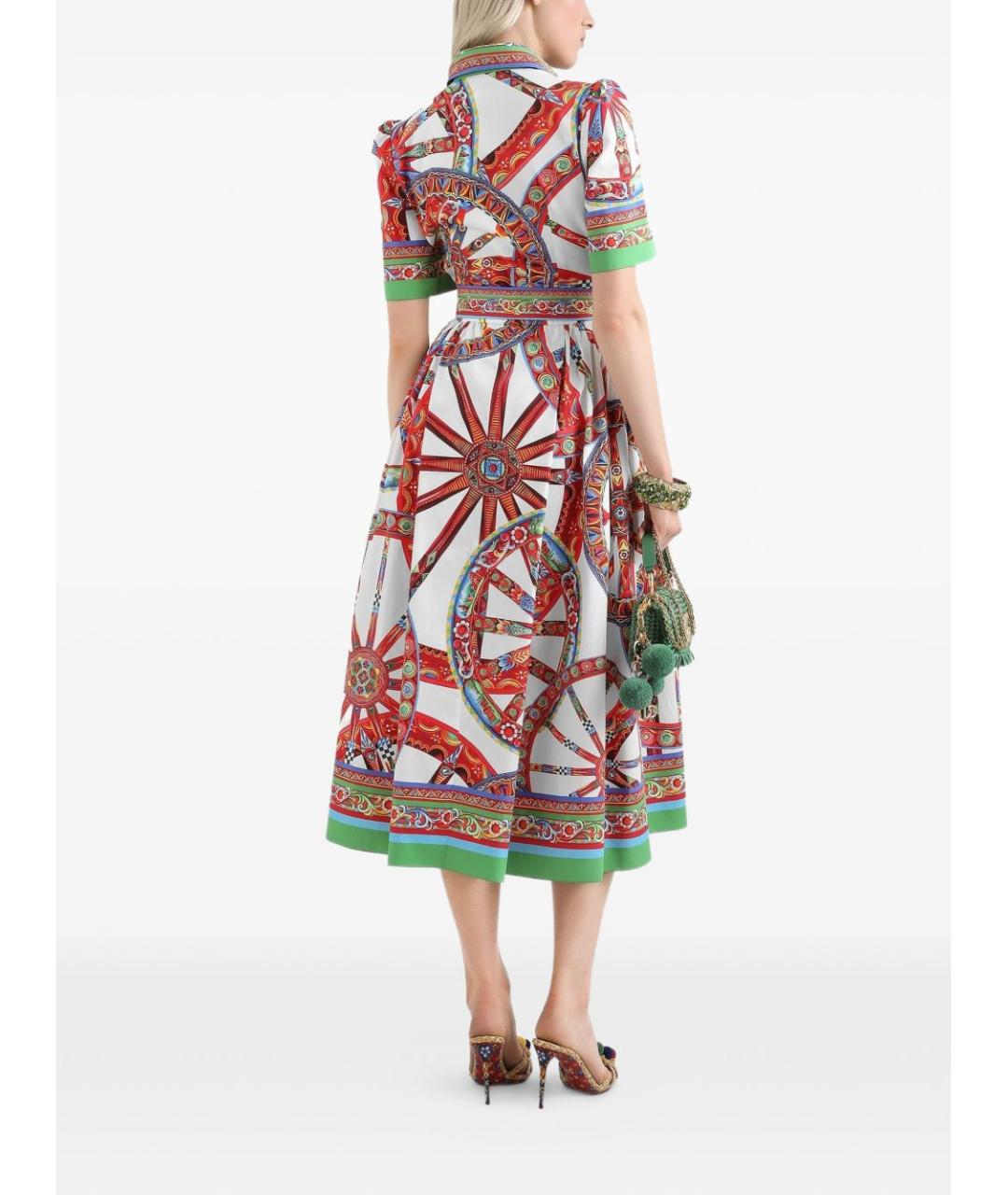 DOLCE&GABBANA Мульти хлопковое платье, фото 3