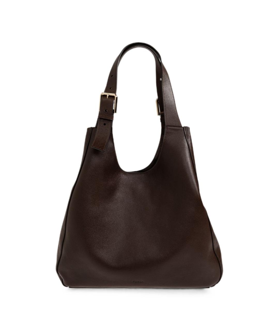 FURLA Коричневая кожаная сумка тоут, фото 1