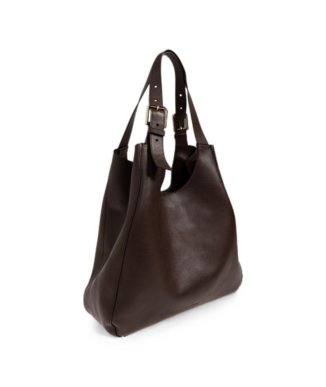 FURLA Коричневая кожаная сумка тоут, фото 3