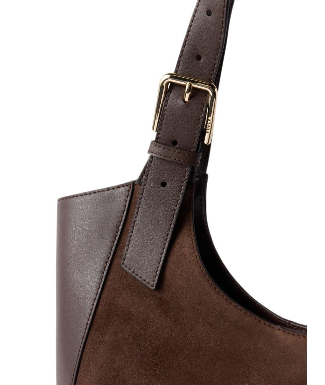 FURLA Коричневая кожаная сумка тоут, фото 3