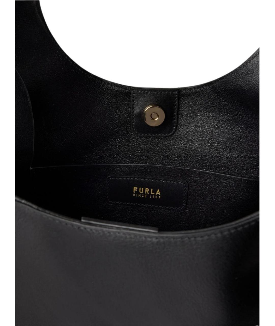 FURLA Черная кожаная сумка тоут, фото 4