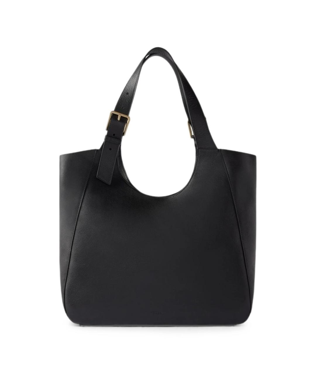 FURLA Черная кожаная сумка тоут, фото 1