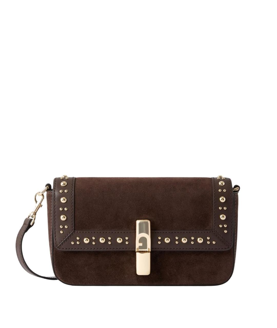 FURLA Коричневая замшевая сумка через плечо, фото 1