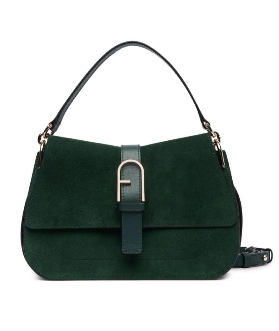 FURLA Зеленая кожаная сумка через плечо, фото 1