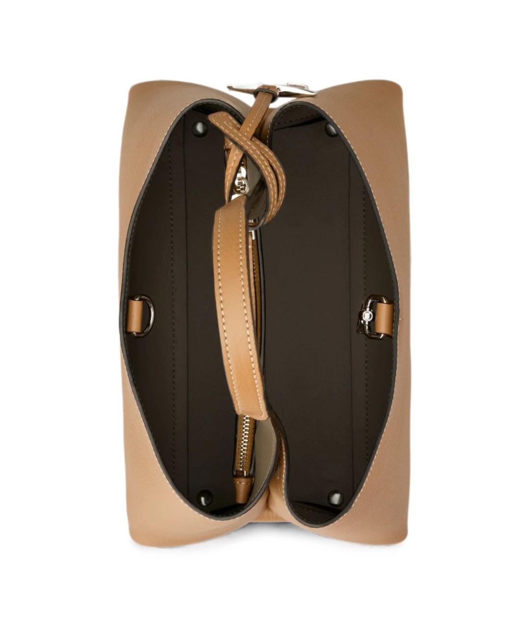 TOD'S Бежевая кожаная сумка тоут, фото 5