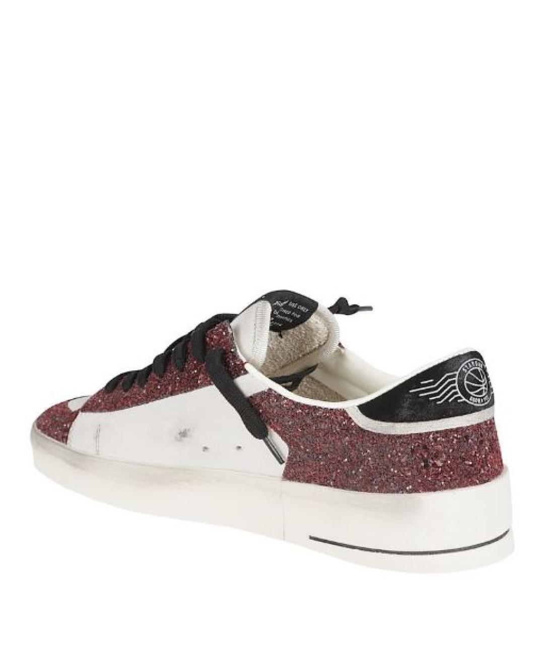 GOLDEN GOOSE Бордовые кожаные кеды, фото 2