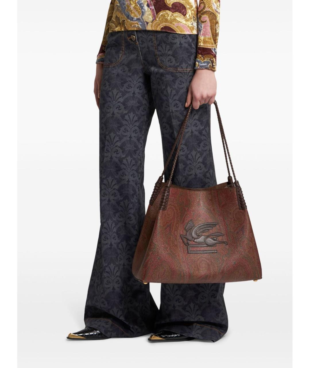 ETRO Коричневая хлопковая сумка тоут, фото 4
