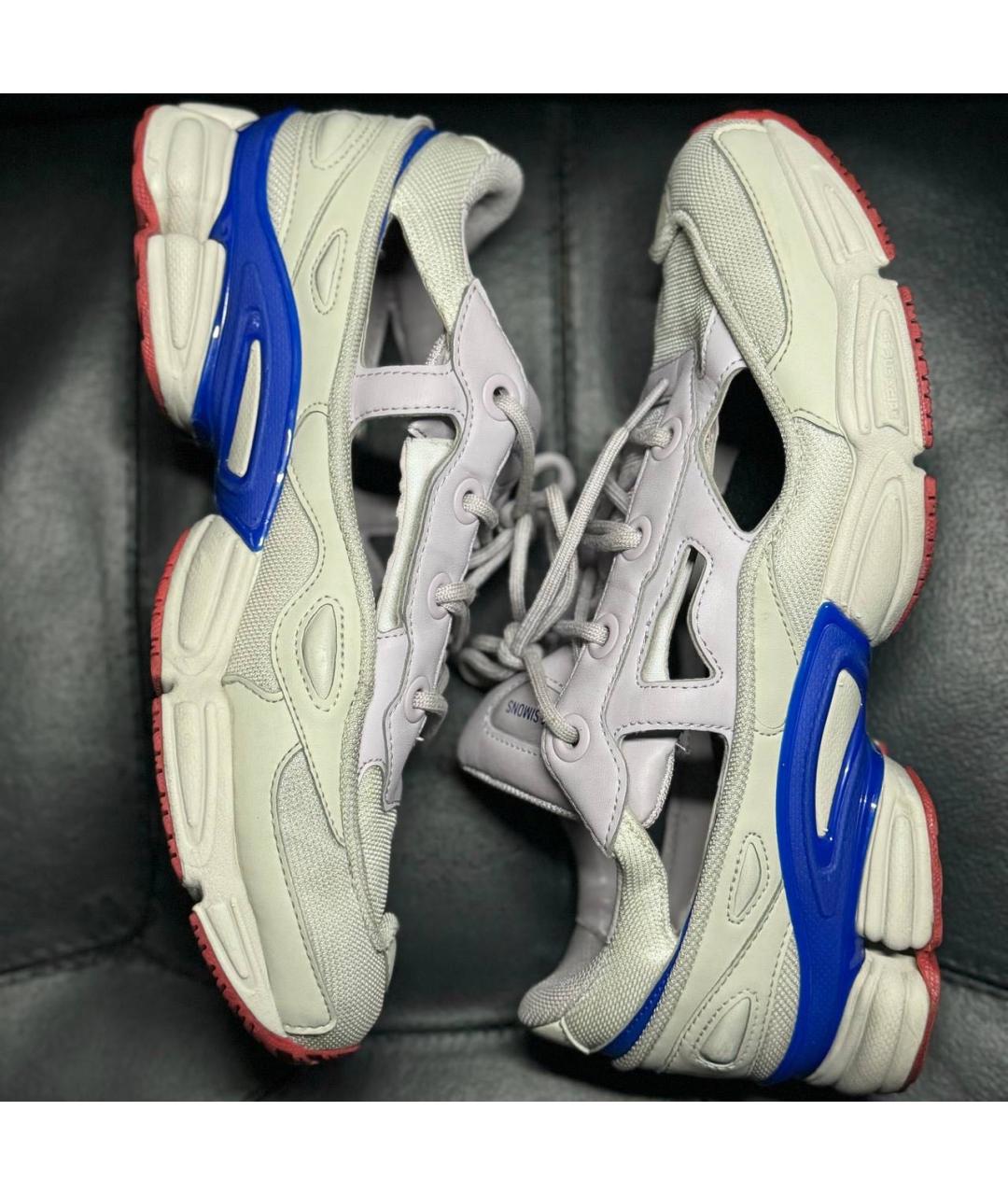 ADIDAS X RAF SIMONS Бежевые текстильные низкие кроссовки / кеды, фото 4