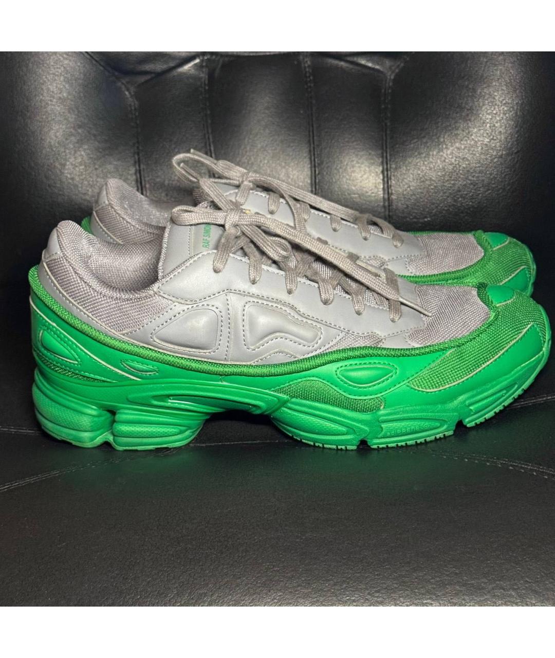 ADIDAS X RAF SIMONS Зеленые текстильные низкие кроссовки / кеды, фото 9
