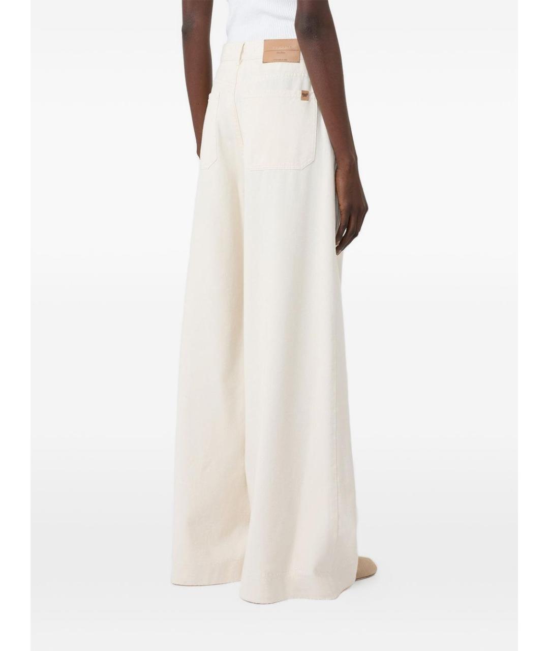 WEEKEND MAX MARA Бежевые хлопковые прямые джинсы, фото 2