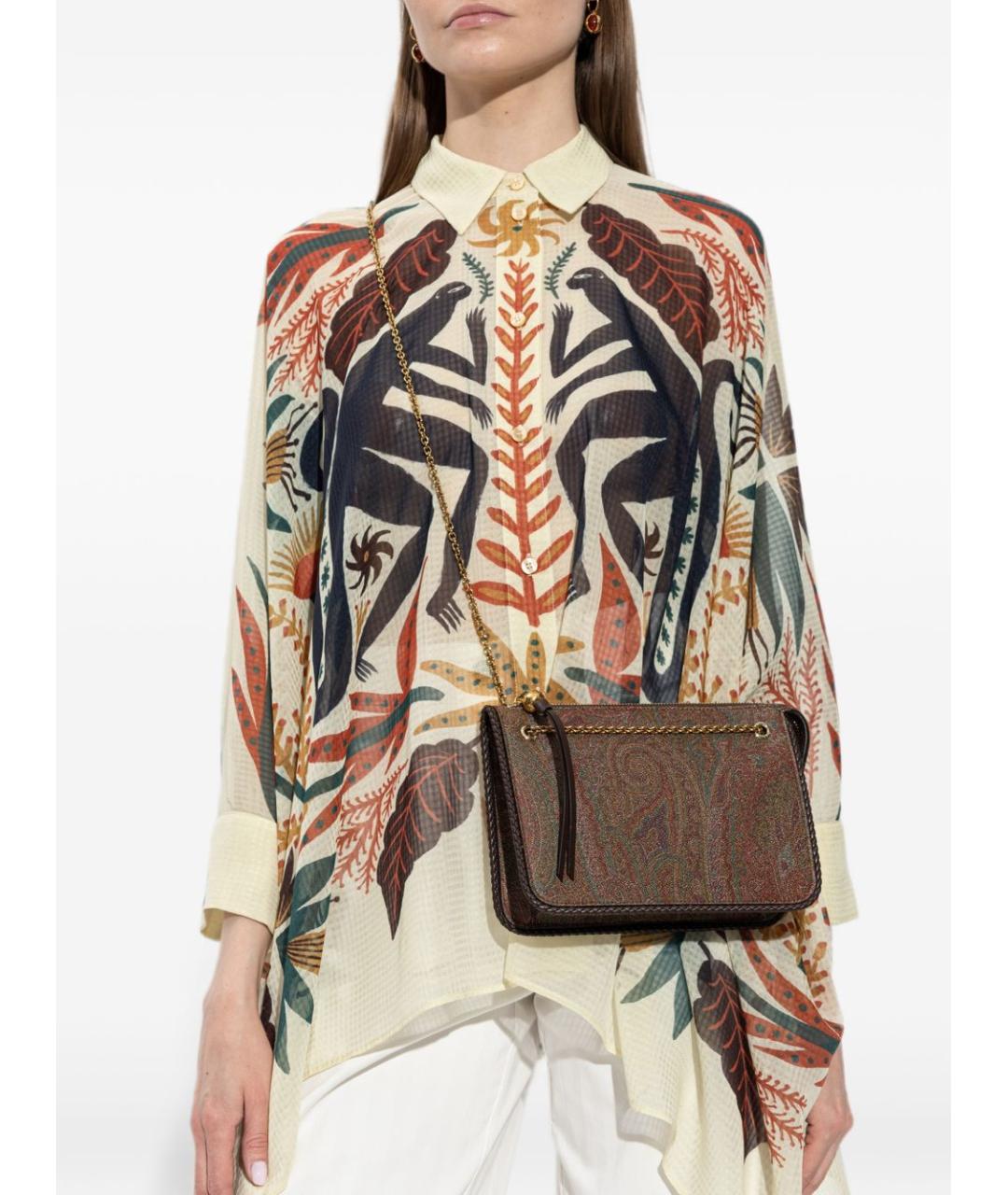 ETRO Коричневая хлопковая сумка через плечо, фото 6