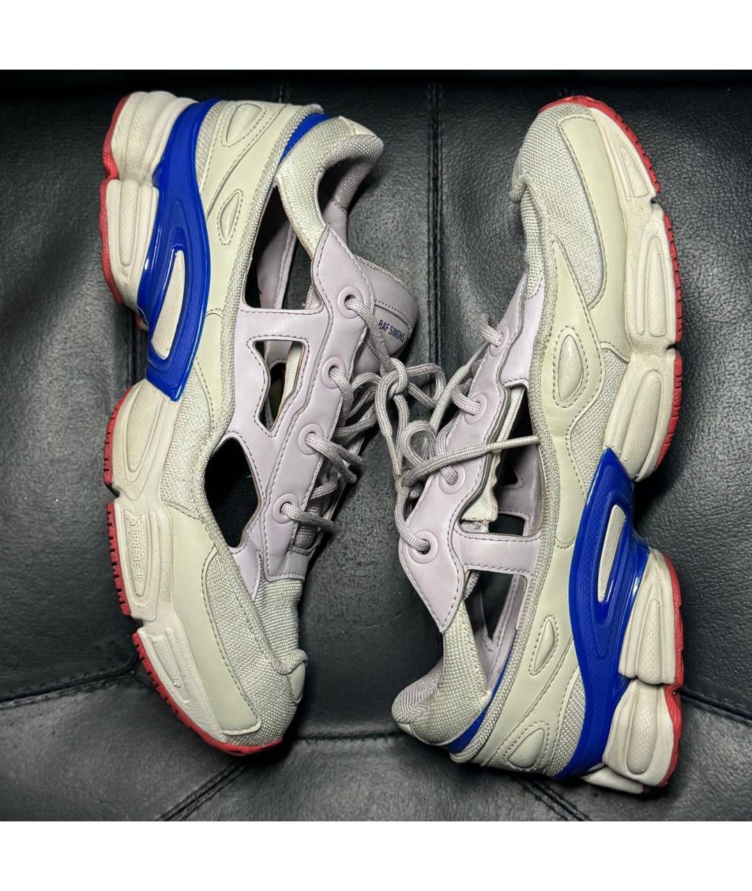ADIDAS X RAF SIMONS Бежевые текстильные низкие кроссовки / кеды, фото 3