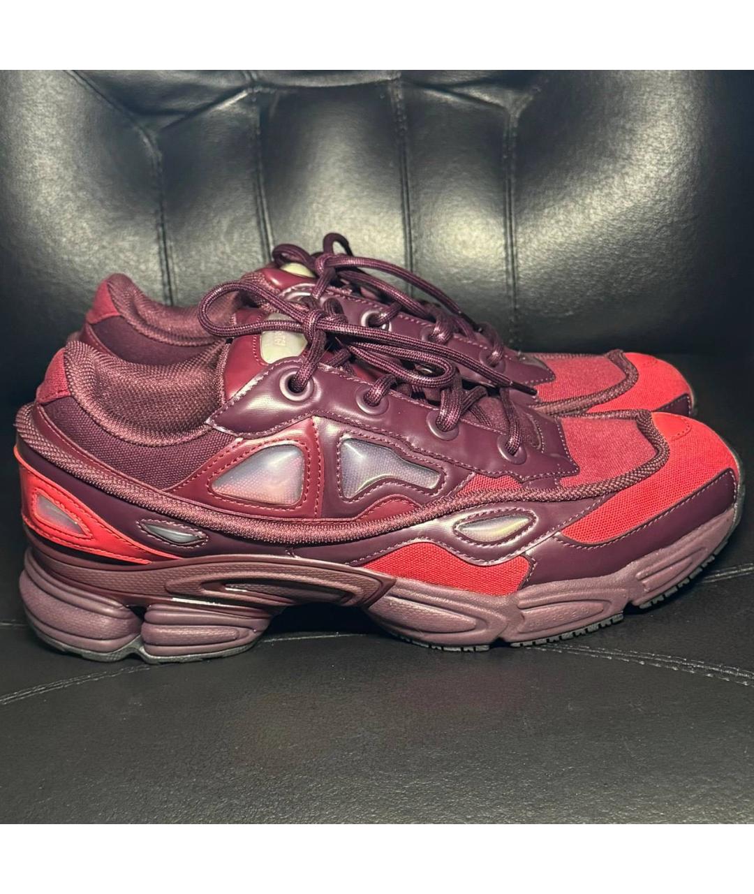 ADIDAS X RAF SIMONS Бордовые текстильные низкие кроссовки / кеды, фото 9
