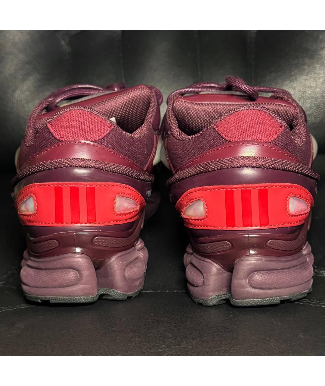 ADIDAS X RAF SIMONS Бордовые текстильные низкие кроссовки / кеды, фото 2