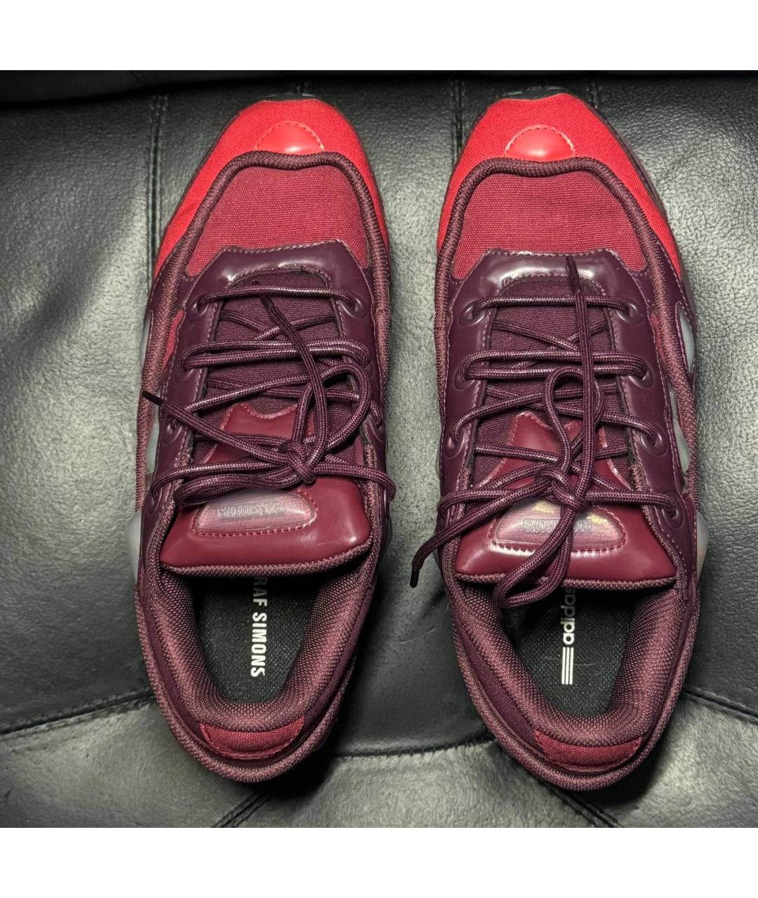 ADIDAS X RAF SIMONS Бордовые текстильные низкие кроссовки / кеды, фото 6