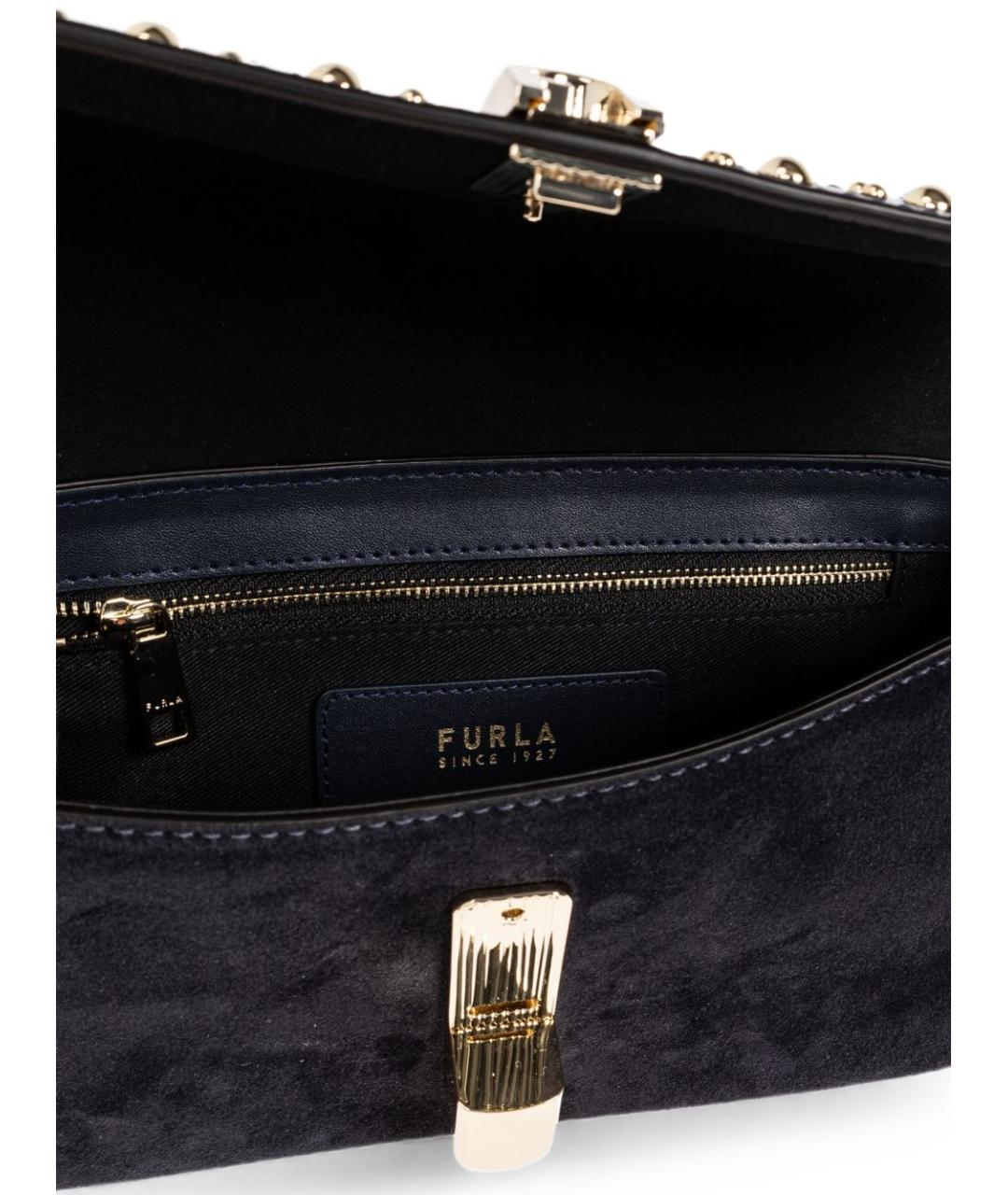 FURLA Синяя кожаная сумка через плечо, фото 4