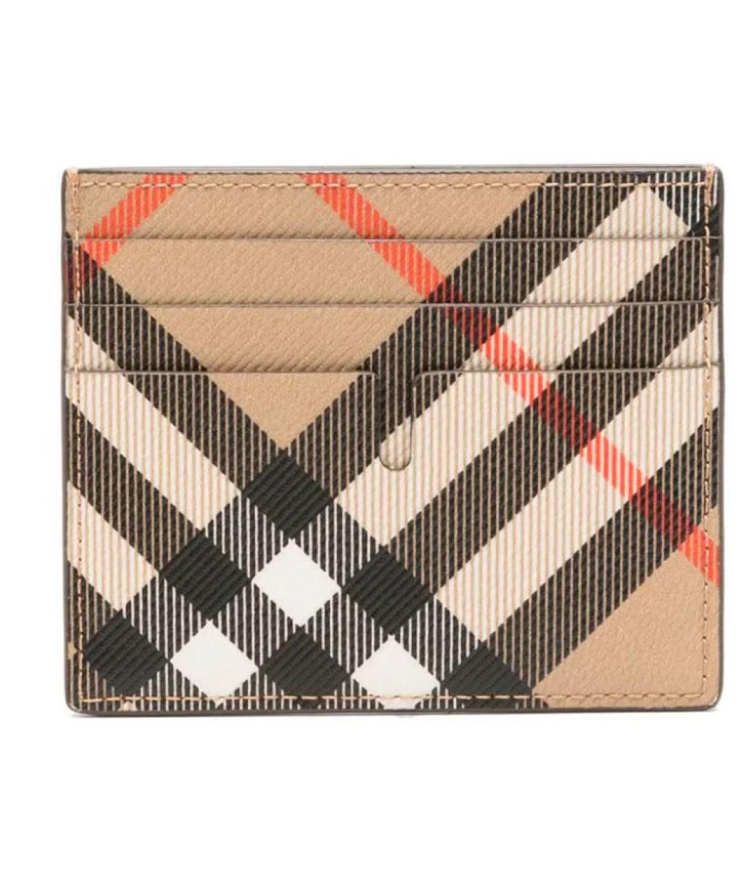 BURBERRY Бежевый кожаный кардхолдер, фото 2