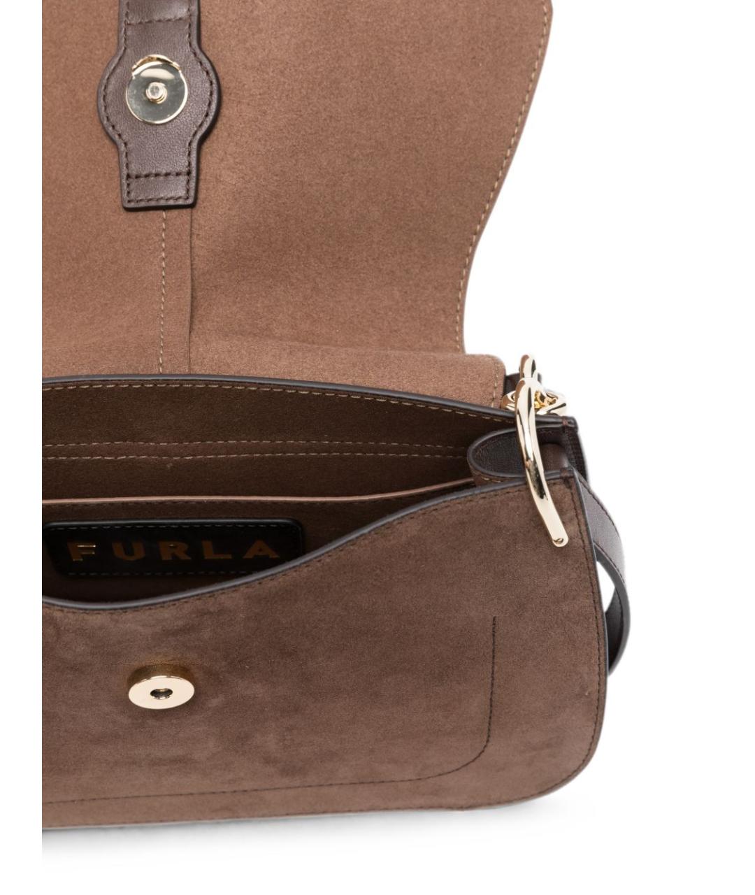 FURLA Коричневая замшевая сумка через плечо, фото 2