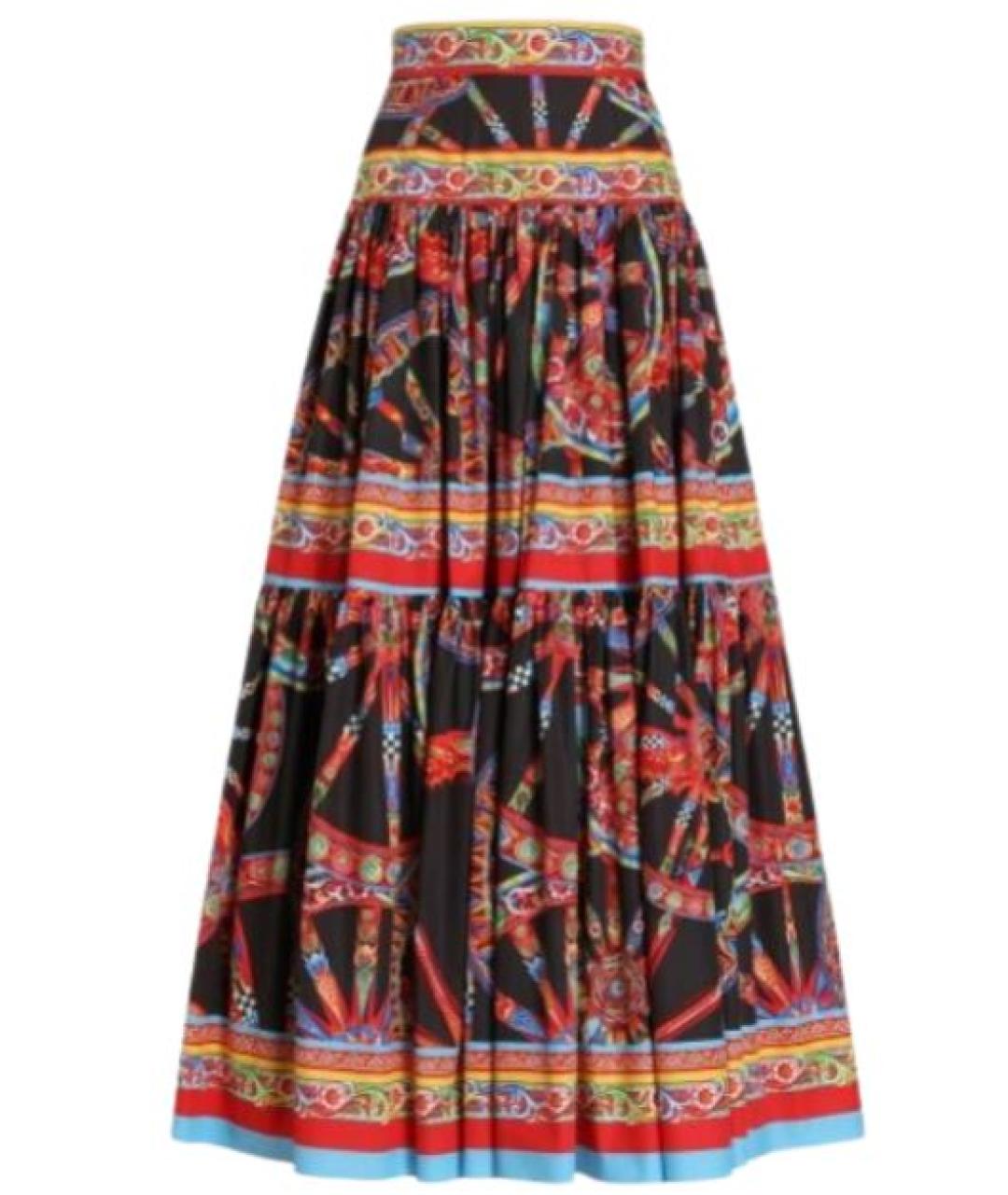 DOLCE&GABBANA Мульти хлопковая юбка макси, фото 1