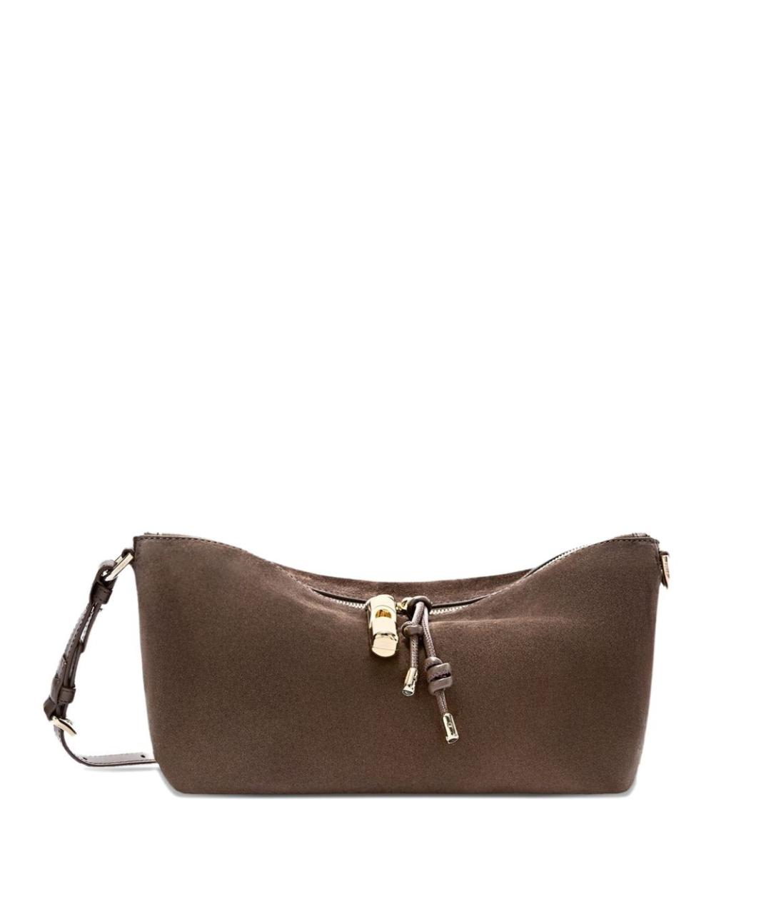 FURLA Коричневая замшевая сумка через плечо, фото 1