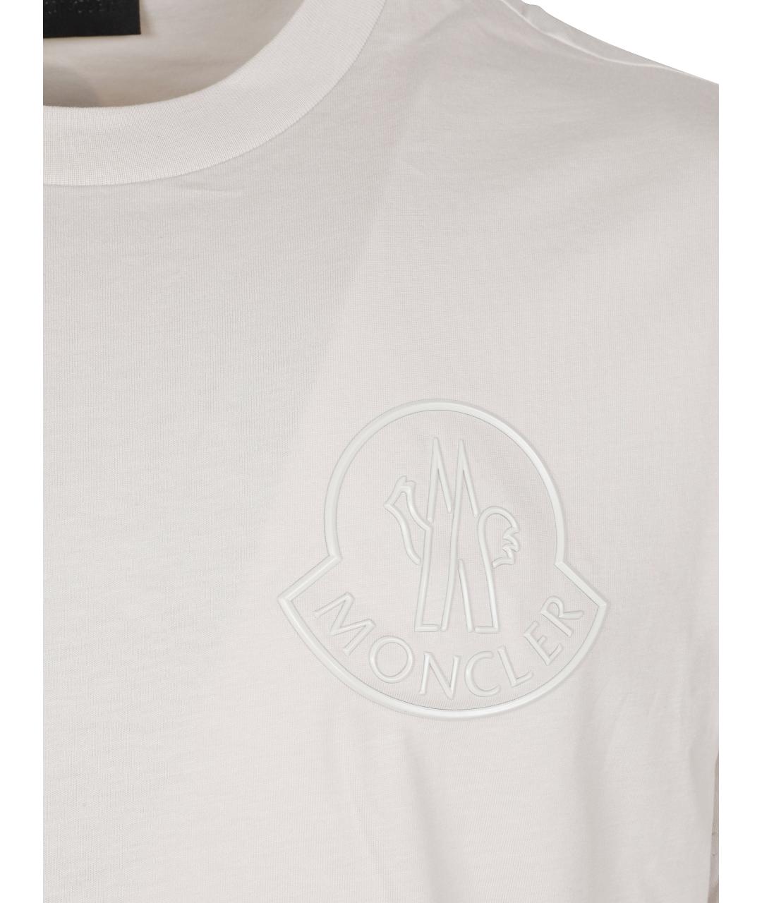 MONCLER Белая хлопковая футболка, фото 2