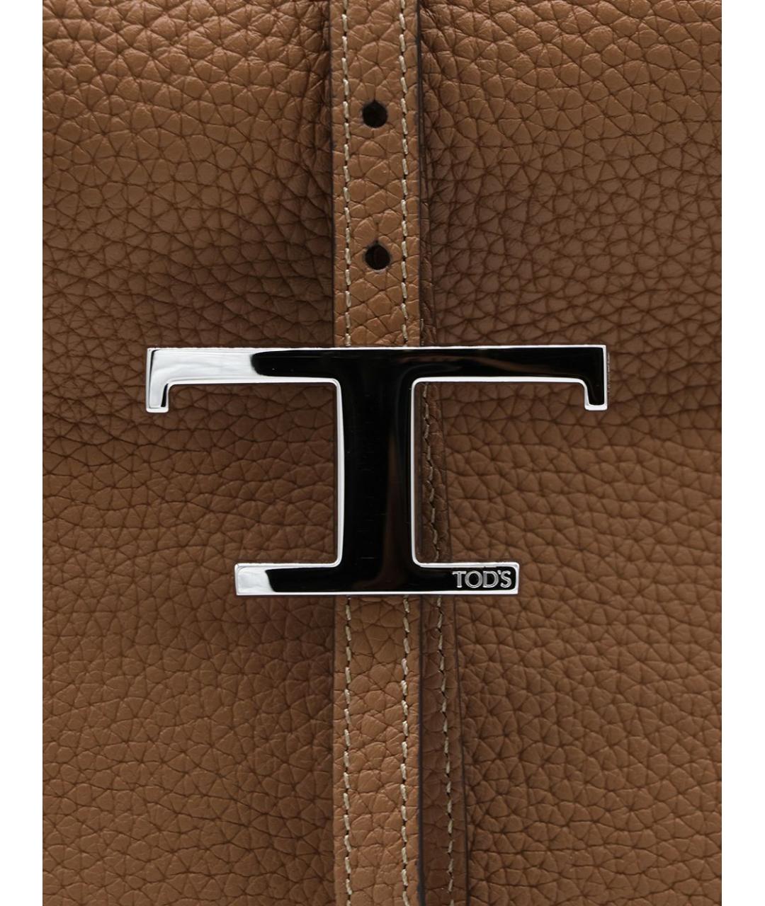 TOD'S Коричневая кожаная сумка через плечо, фото 6