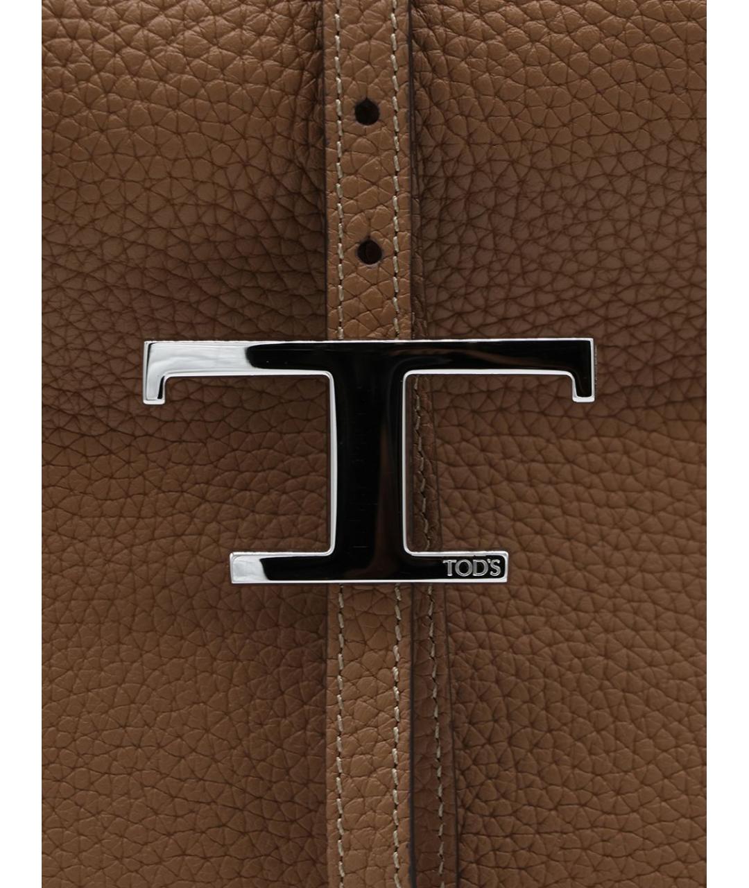 TOD'S Коричневая кожаная сумка через плечо, фото 5