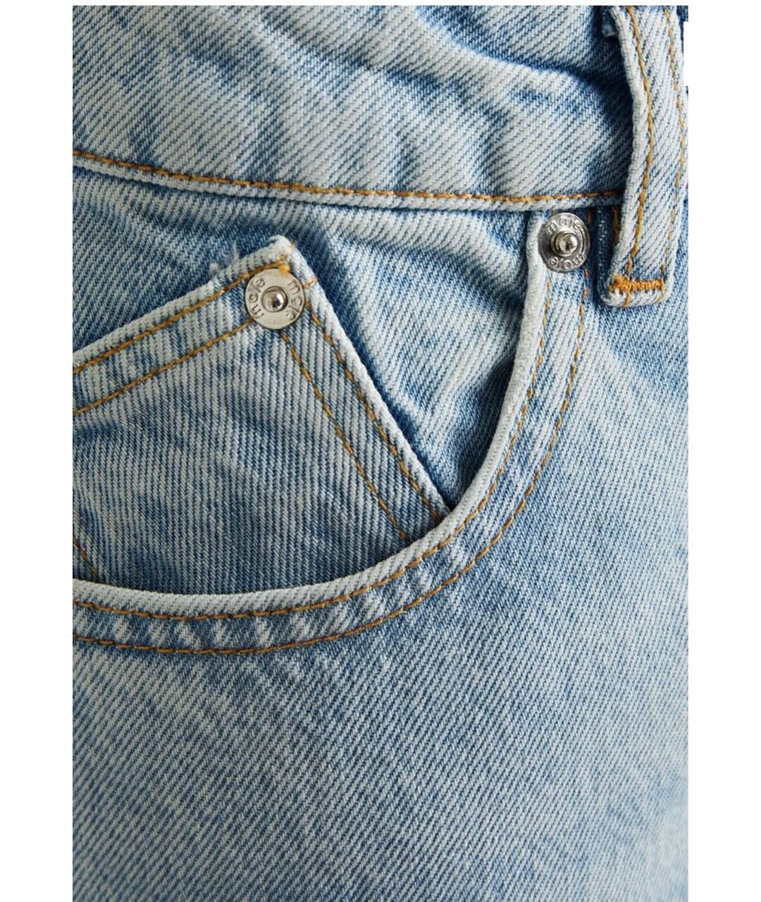 MAJE Голубые хлопковые прямые джинсы, фото 4