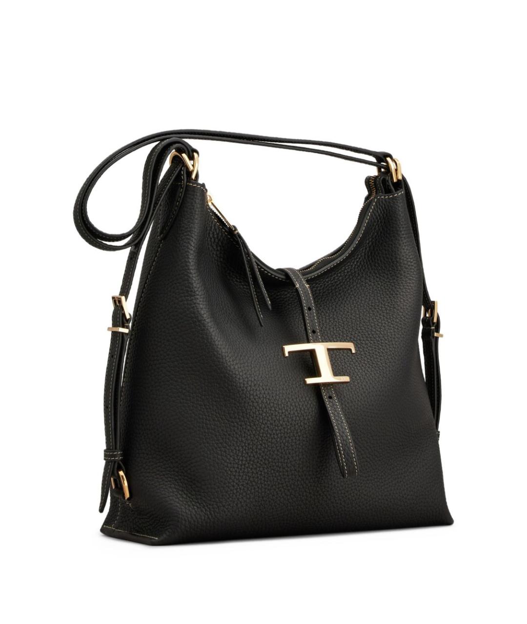 TOD'S Черная кожаная сумка тоут, фото 5