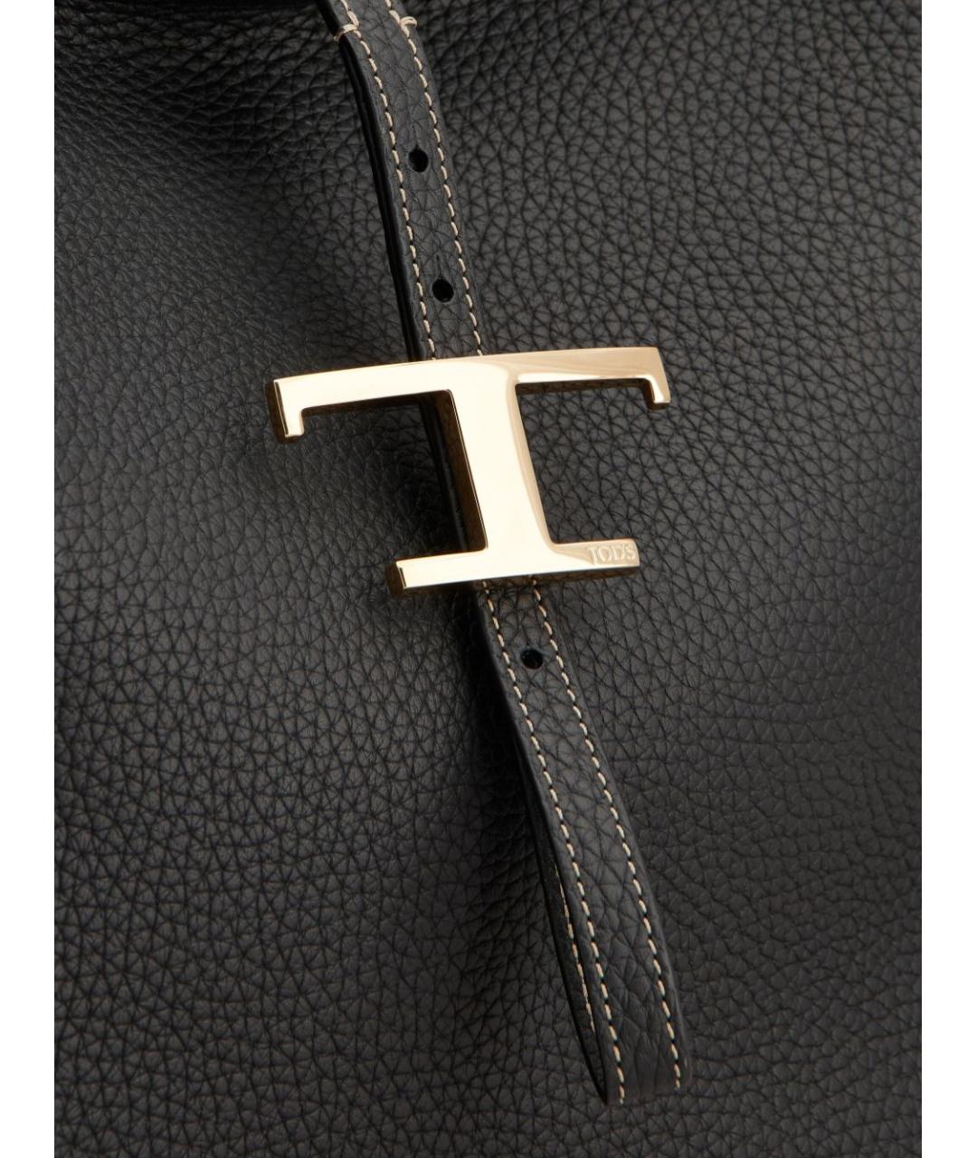 TOD'S Черная кожаная сумка тоут, фото 2