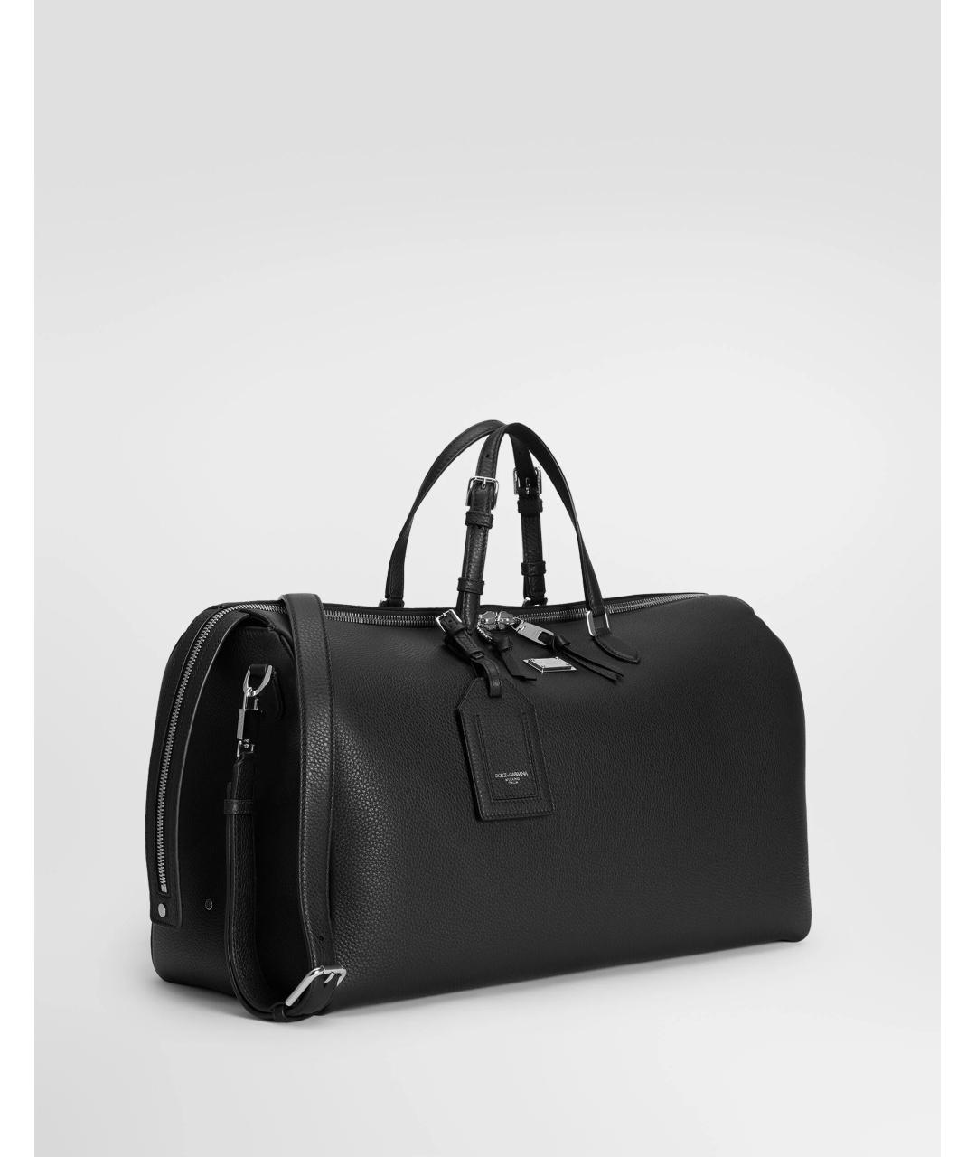 DOLCE&GABBANA Черная кожаная сумка тоут, фото 3