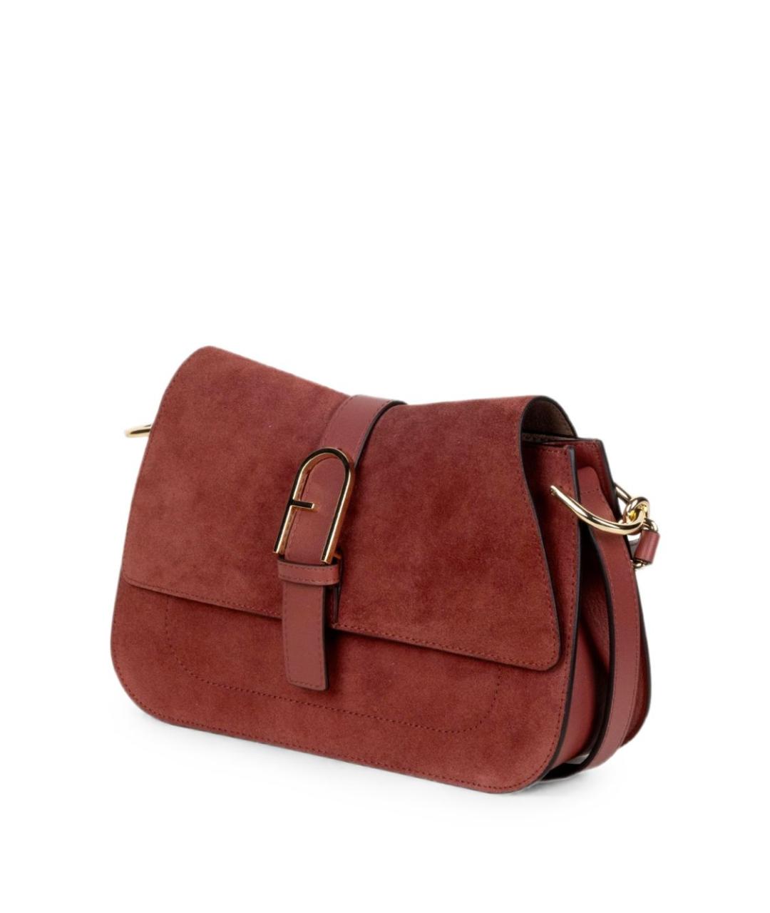 FURLA Бордовая замшевая сумка через плечо, фото 2