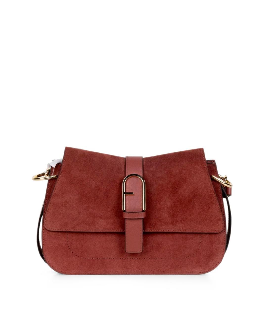 FURLA Бордовая замшевая сумка через плечо, фото 1