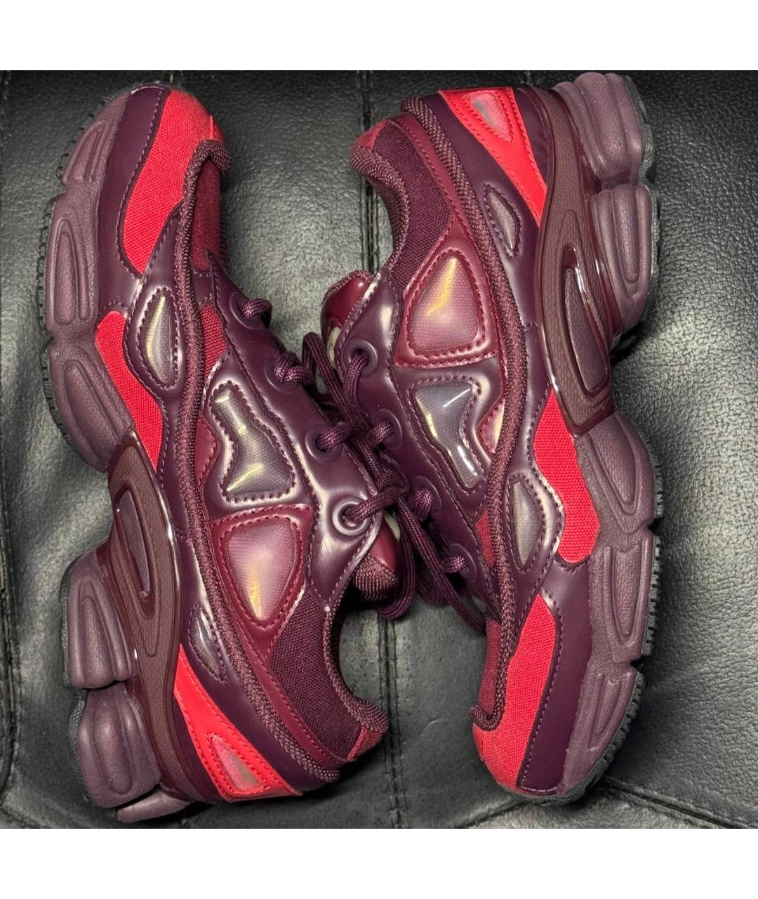 ADIDAS X RAF SIMONS Бордовые текстильные кроссовки, фото 4