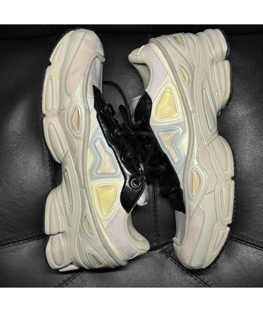 ADIDAS X RAF SIMONS Бежевые текстильные низкие кроссовки / кеды, фото 4