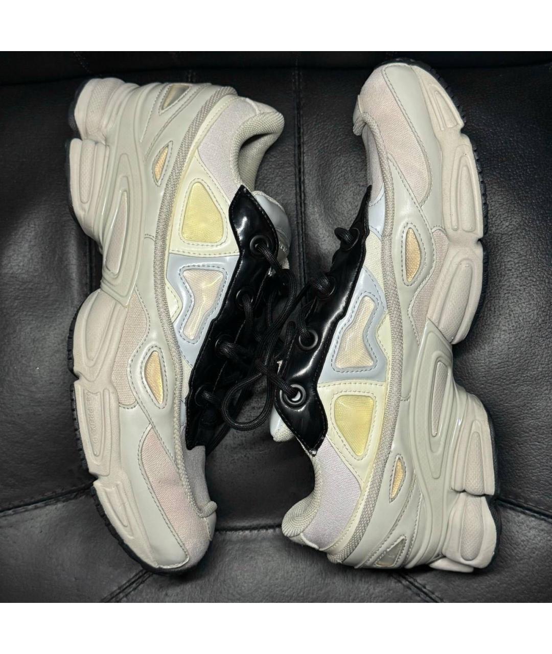 ADIDAS X RAF SIMONS Бежевые текстильные низкие кроссовки / кеды, фото 3