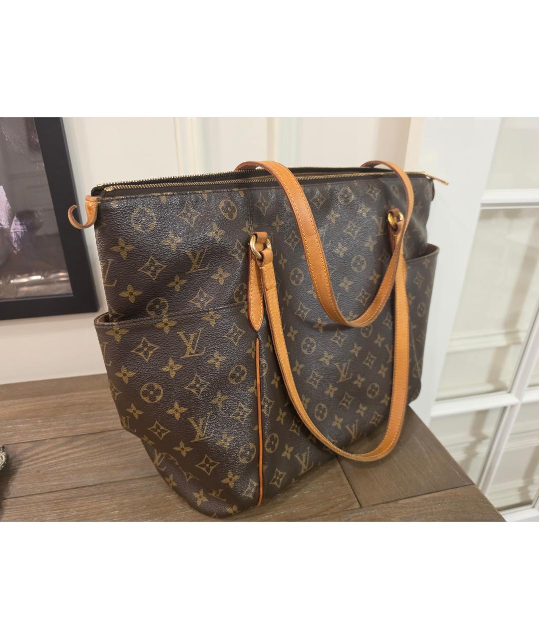 LOUIS VUITTON Коричневая канва сумка тоут, фото 2