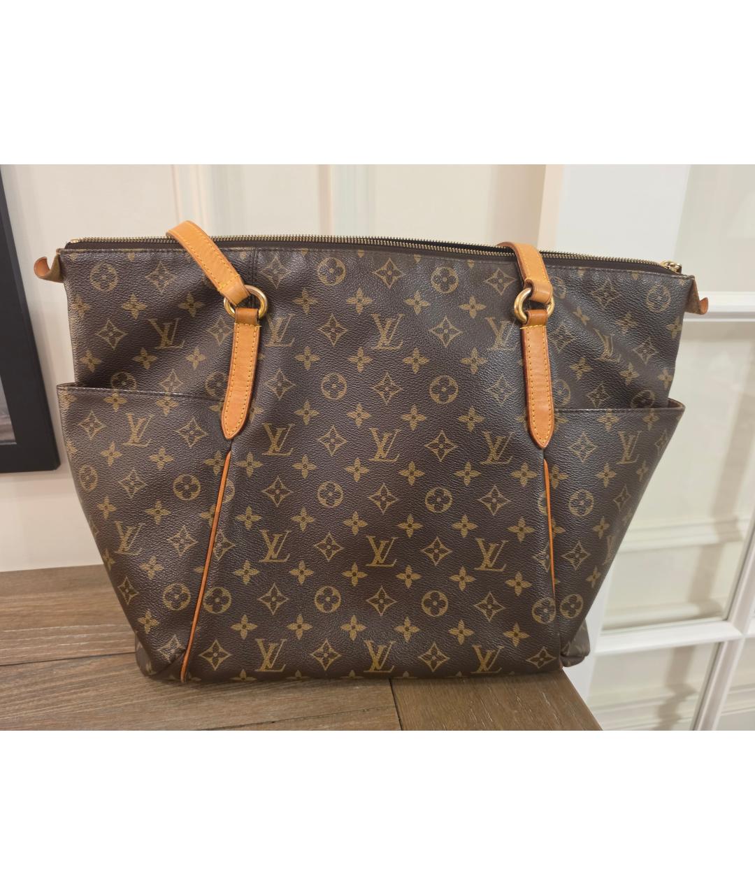 LOUIS VUITTON Коричневая канва сумка тоут, фото 3