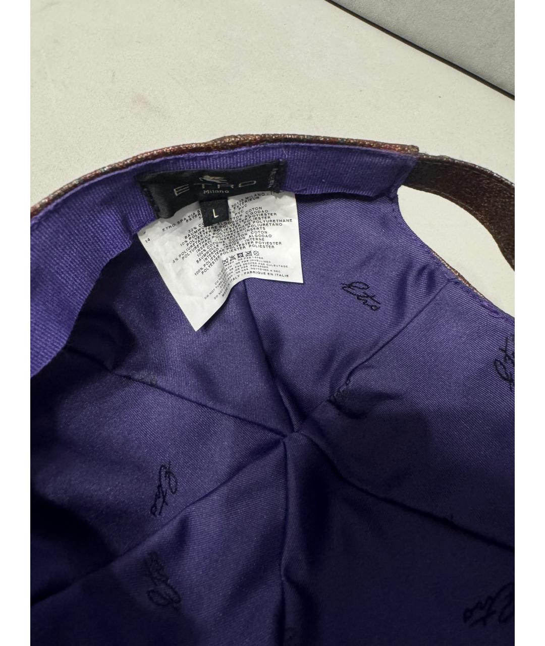 ETRO Коричневая хлопковая кепка/бейсболка, фото 5