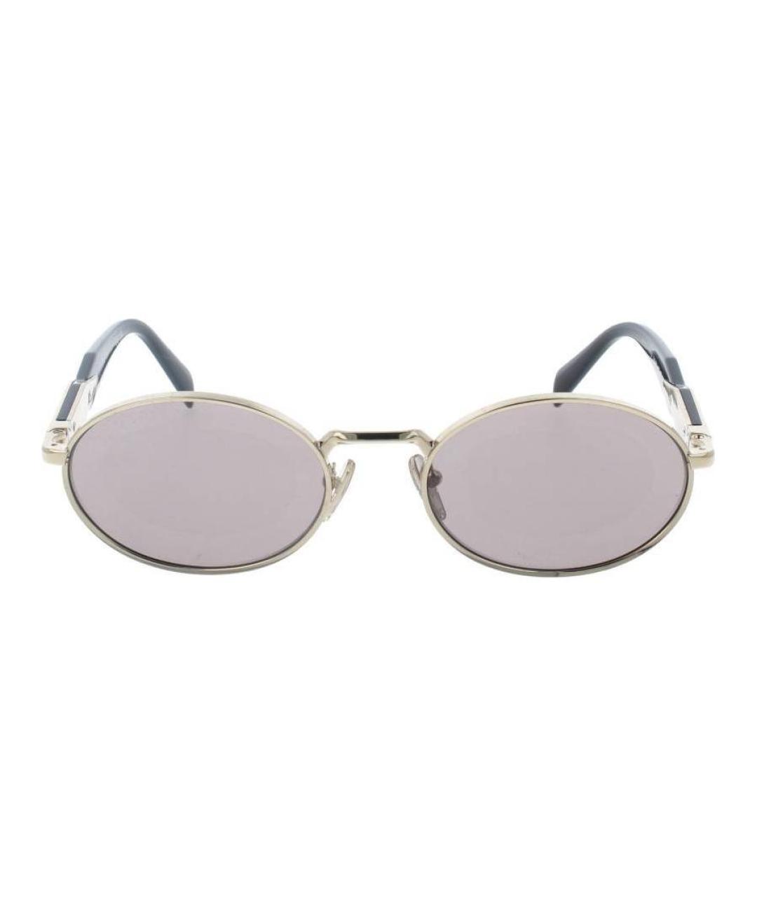 PRADA Золотые металлические солнцезащитные очки, фото 2