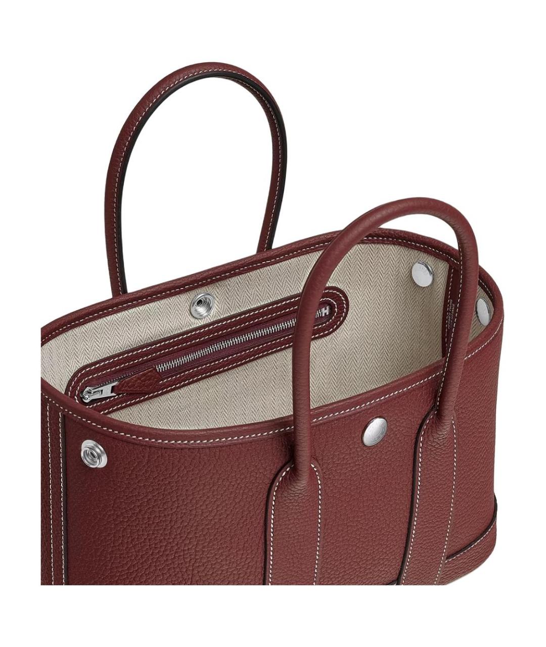 HERMES Бордовая кожаная сумка через плечо, фото 4